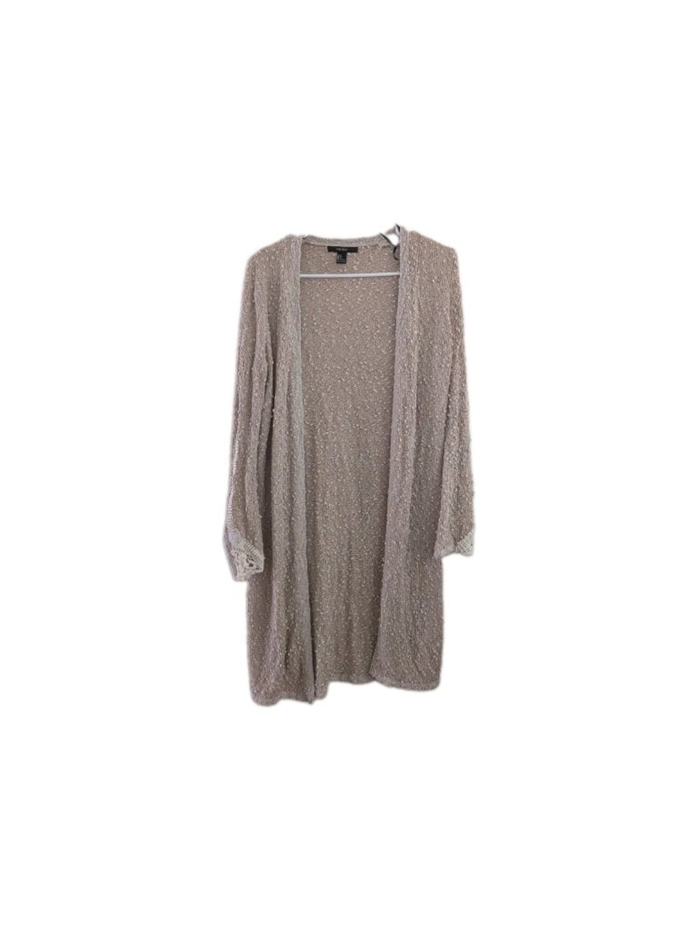 Forever 21 Crochet Boho Cardigan Sweater Womens Small Cottagecore Neutral Beige